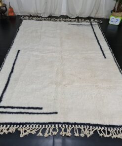 White and Black Wool Rug