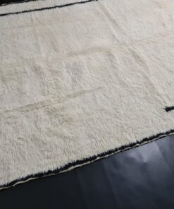 White and Black Wool Rug