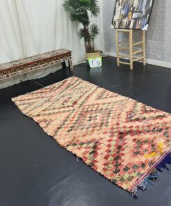 Checkered Faded Red Rug