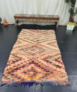 Checkered Faded Red Rug