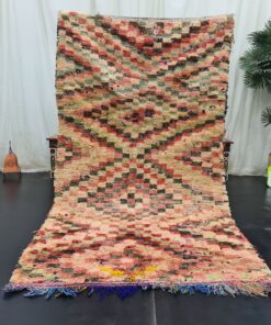 Checkered Faded Red Rug