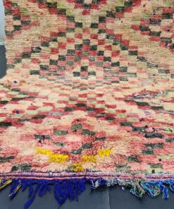 Checkered Faded Red Rug