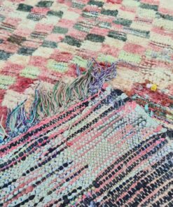 Checkered Faded Red Rug