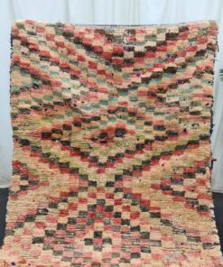 Checkered Faded Red Rug