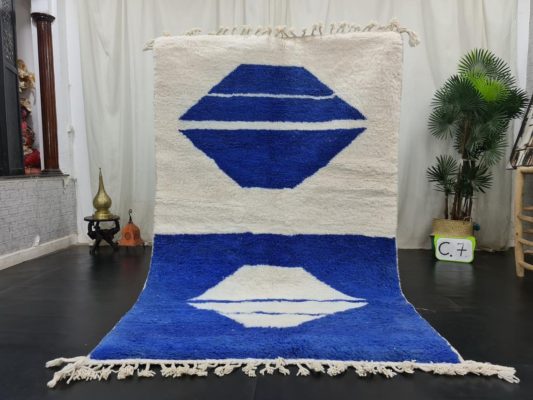 White And Blue Rug