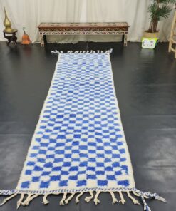 Blue and White Runner