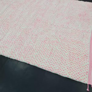 White and Pink Rug, Cotton Berber carpet