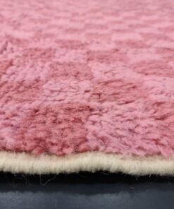 Pink And Peach Rug, Checkered Rug