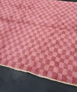 Pink And Peach Rug, Checkered Rug