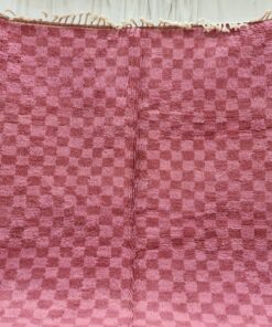 Pink And Peach Rug, Checkered Rug