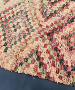 Checkered Faded Red Rug