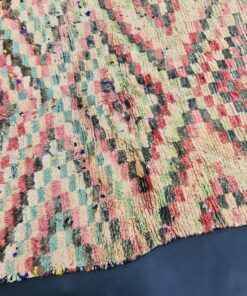 Checkered Faded Red Rug