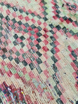 Checkered Faded Red Rug