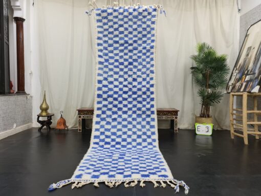 Blue and White Runner