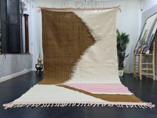FRANK- White And Brown Carpet - Zanafi Kilim Rug 6x11
