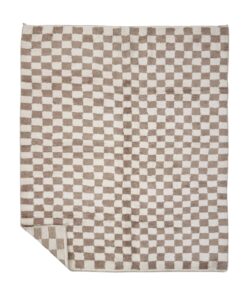 AMINA – Beni Ourain Checkered Rug – Beige Custom Size Moroccan Rug