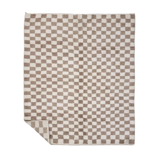 AMINA – Beni Ourain Checkered Rug – Beige Custom Size Moroccan Rug
