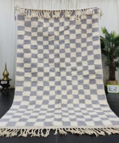 ICON - Gray and White Rug - Beni Ourain Carpet 5x9