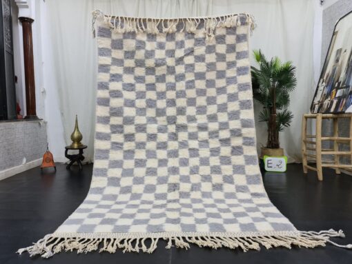 ICON - Gray and White Rug - Beni Ourain Carpet 5x9