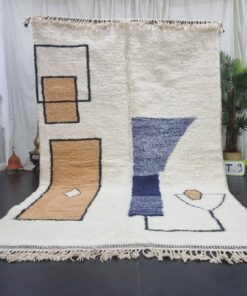 NAJEEM- Abstract White Rug -Beni Ourain Carpet 7x10