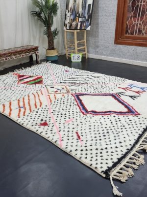 White, Pink And Black Rug
