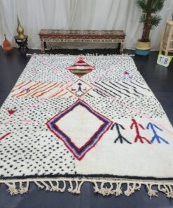 White, Pink And Black Rug