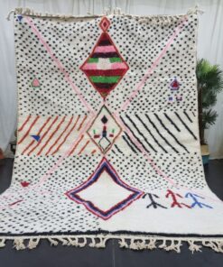 White, Pink And Black Rug