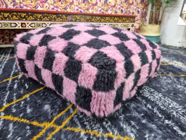 Pink And Black Pouf