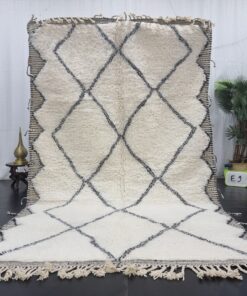 BARDE - Geometric White Rug - Moroccan Beni Ourain Rug 6x9