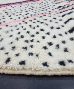 White, Pink And Black Rug