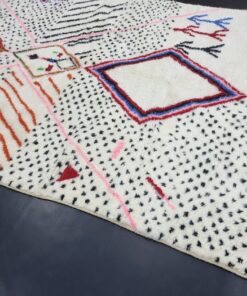 White, Pink And Black Rug