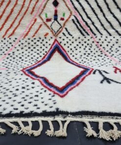 White, Pink And Black Rug