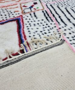 White, Pink And Black Rug