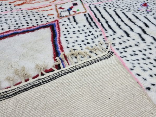 White, Pink And Black Rug