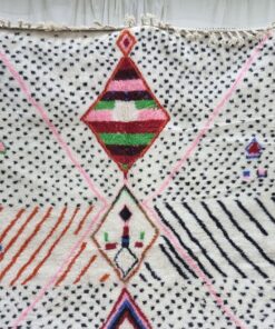 White, Pink And Black Rug