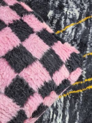 Pink And Black Pouf