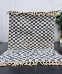 SHAWY- Gray and White Rug - Moroccan Beni Ourain Carpet 4x6