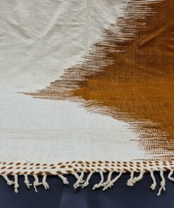 White And Brown Rug-Abstract Carpet