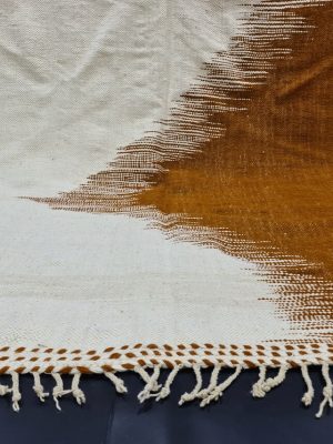 White And Brown Rug-Abstract Carpet