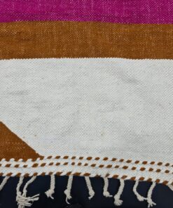 White And Brown Rug-Abstract Carpet