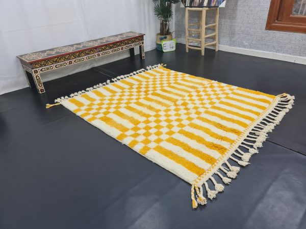 White And Mustard Carpet
