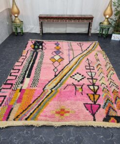 Moroccan Berber Carpet, Tribal Pink Rug