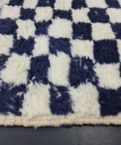 White And Dark Blue Rug