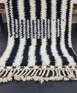 White And Black Rug, Moroccan Berber Carpet