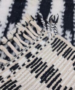 White And Black Rug, Moroccan Berber Carpet