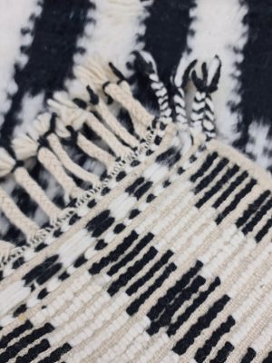 White And Black Rug, Moroccan Berber Carpet