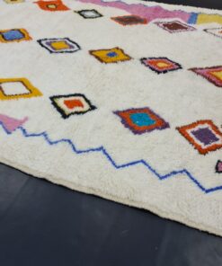 White And Pink Rug, Geometric Carpet