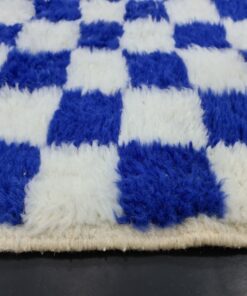 Moroccan White And Blue Rug