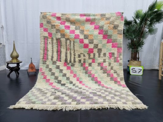 Pink And White Rug