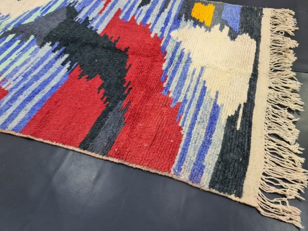 Moroccan Berber Carpet, Red And Blue Rug